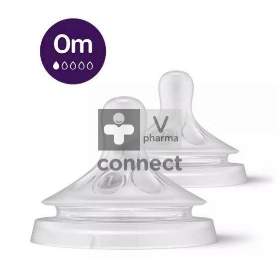 Lot de 2 tétines Natural 3.0 0m - T1 de Philips AVENT