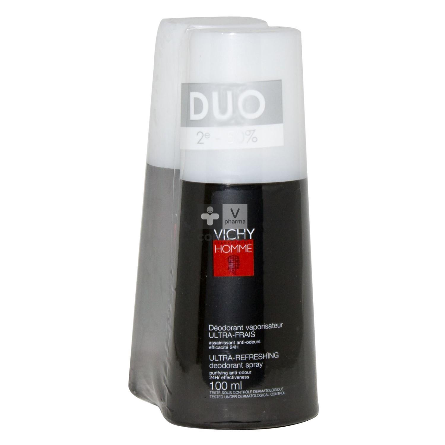 Vichy Homme Dodorant Vaporisateur Ultra Frais 2 x 100 ml Promo
