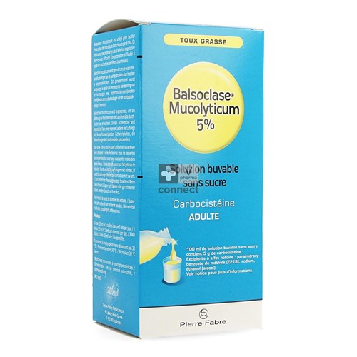 Balsoclase Mucolyticum 5% Drinkb.opl Z/suiker200ml