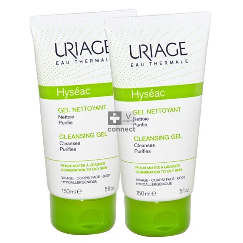 Uriage Hyseac Gel Nettoyant 2 x 150 ml Prix Promo
