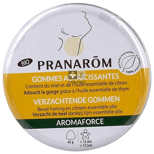 Pranarom Aromaforce Bio Gommes Adoucissantes Miel 45 g