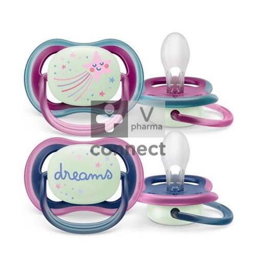 Avent Sucette  6+ Air Night Etoile/Reve