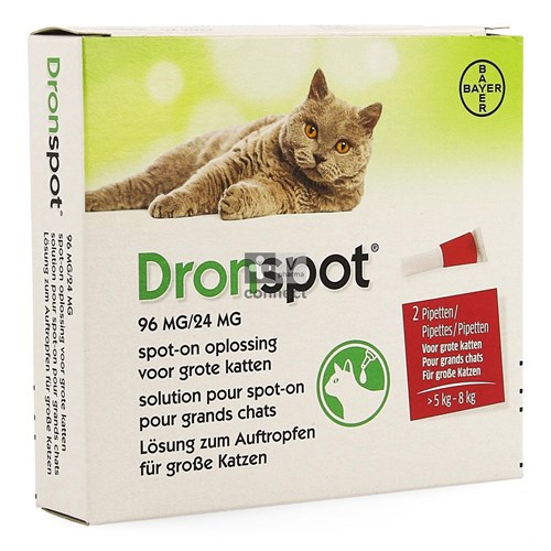 Dronspot 96mg/24mg Spot-on Kat Groot >5-8kg Pip 2