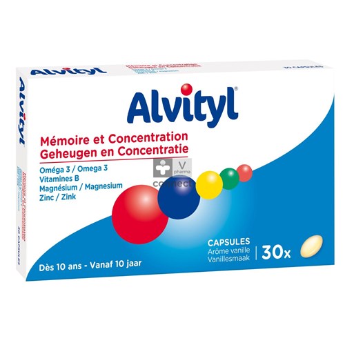 Alvityl Mémoire/Concentration 30 Capsules