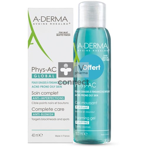 Aderma Phys-ac Global 40ml + Gel Mous. 100ml Promo