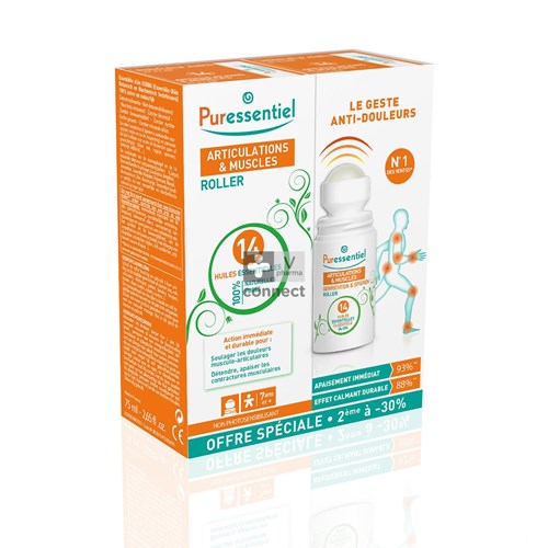 Puressentiel Articulations Roller aux 14 Huiles Essentielle Duopack 2 x 75 ml