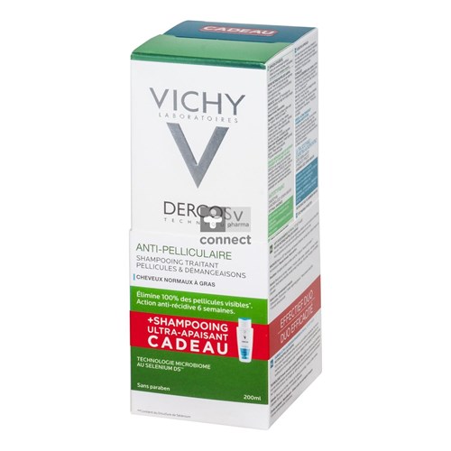 Vichy Dercos Shampooing Anti-Pelliculaire 200 ml + Ultra Apaisant Cheveux Normaux à Gras 200 ml