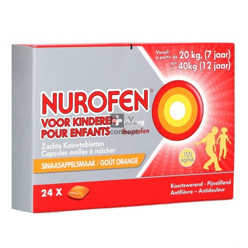 Nurofen Kind 100mg Zachte Kauwcaps 24