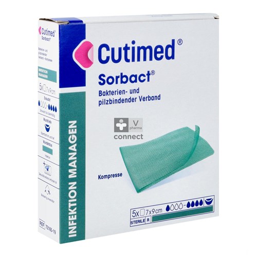 Cutimed Sorbact Compresses  7 x 9 cm 5 Pièces