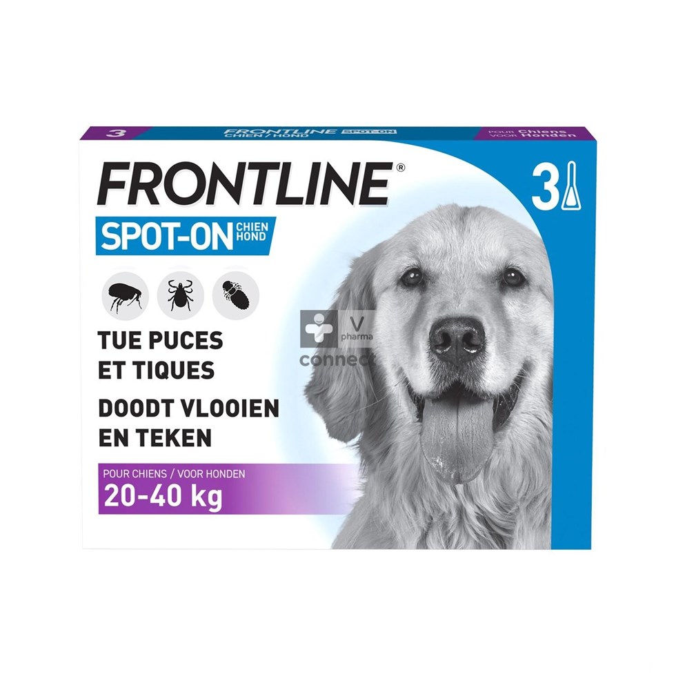 Frontline Spot-On Chien 20-40 Kg 3 Pipettes