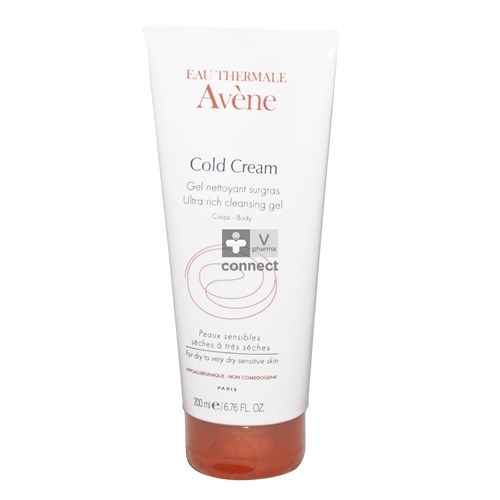 Avene Cold Cream Reinigingsgel Overvet Tube 200ml