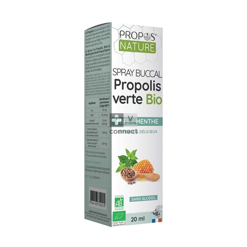 Mondspray Propolis Honing Munt Z/alcohol 20ml
