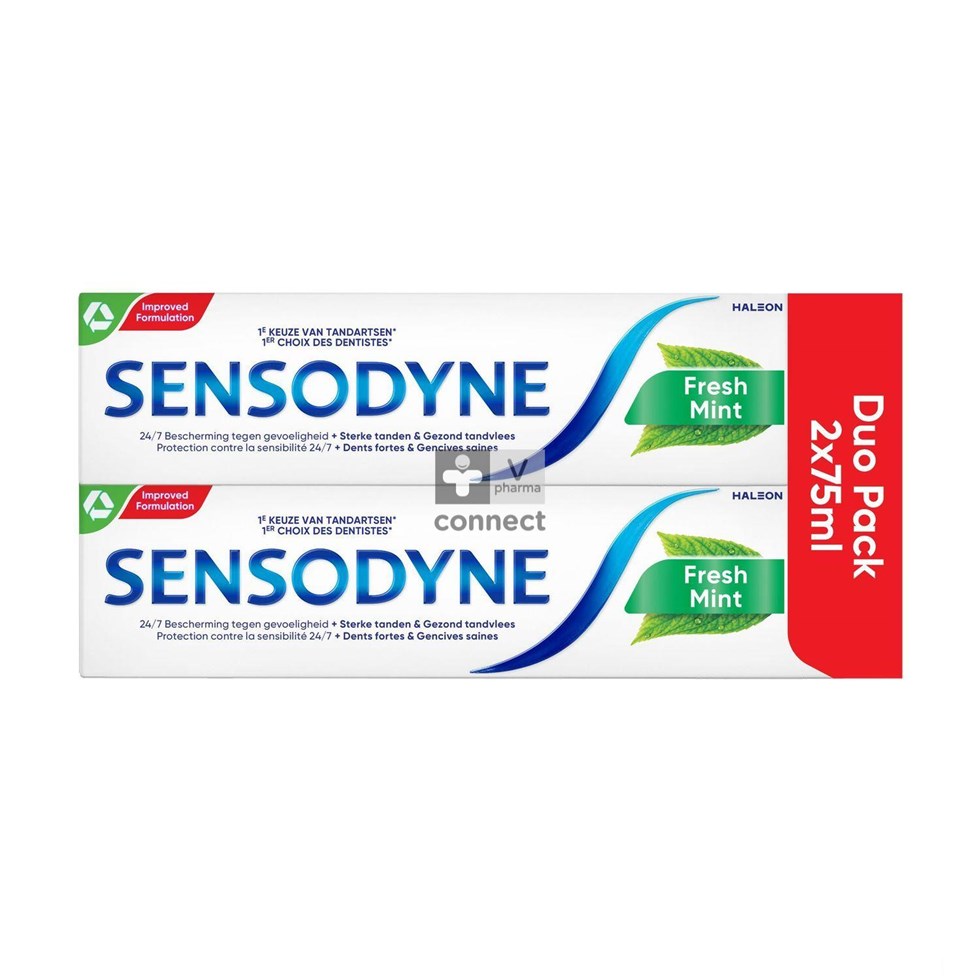 Sensodyne Fresh Mint Tandpasta Tube 2x75ml