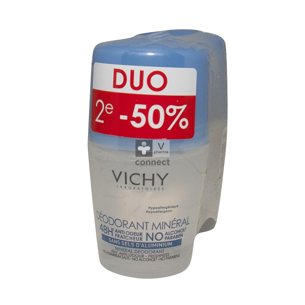 Vichy Deo Mineraal Roller 48u Duo 2x40ml