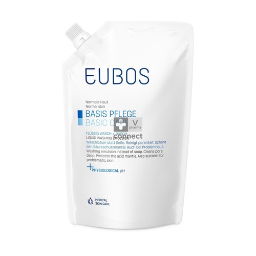 Eubos Zeep Vloeibaar Blauw N/parf Refill 400ml