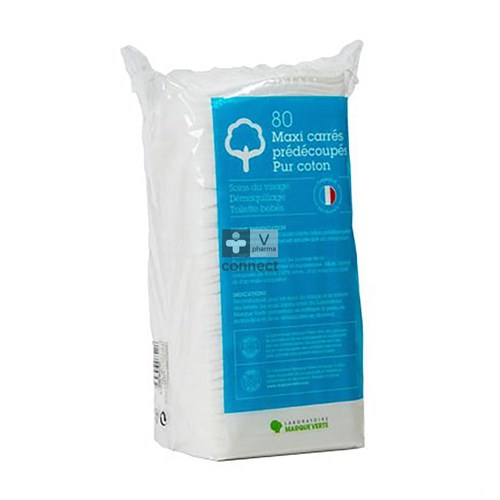 Marque Verte Maxi Carrés Coton Maxi 80 Pièces