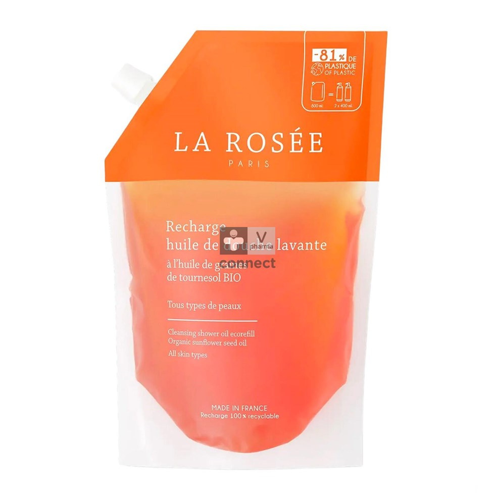 La Rosee Recharge Huile Douche Lavante 800Ml