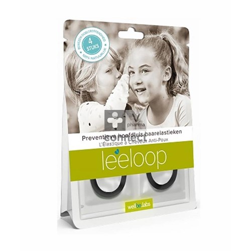 Leeloop Elastique Cheveux Anti-Poux Noir 4 Pièces