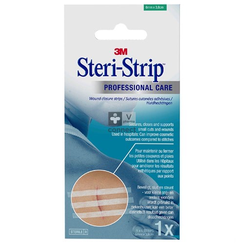 Steri-strip 3m Ster 6,0mmx 38mm Doos 1x 6 1542p-1