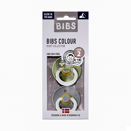 Bibs 2 Tetine Duo Glowindark Sage/Cloud
