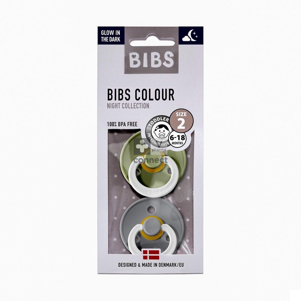 Bibs 2 Fopspeen Duo Glowindark Sage/cloud 2
