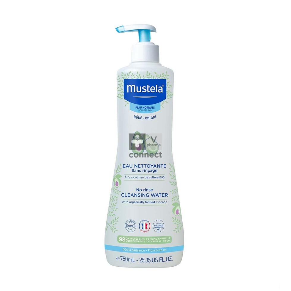 Mustela Bébé Eau Nettoyante Sans Rinçage 750 ml