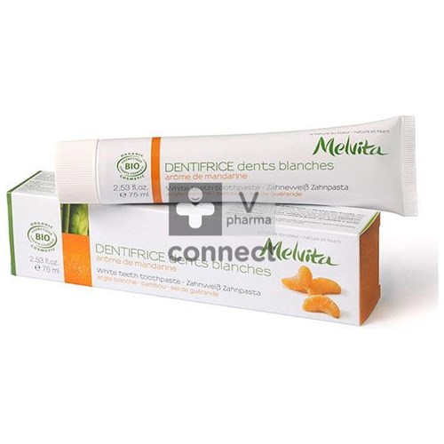 Melvita Dentifrice Dents Blanches Mandarine 75 ml