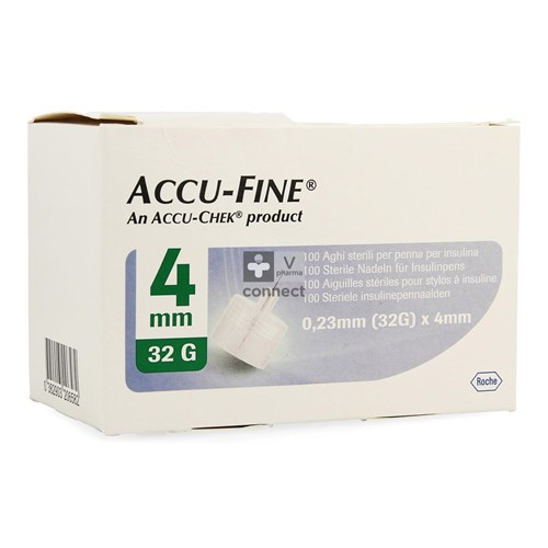 Accu Fine 32G 4 mm 100 Aiguilles