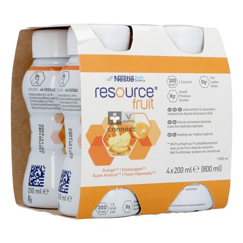 Resource Fruit Orange 4X200ml