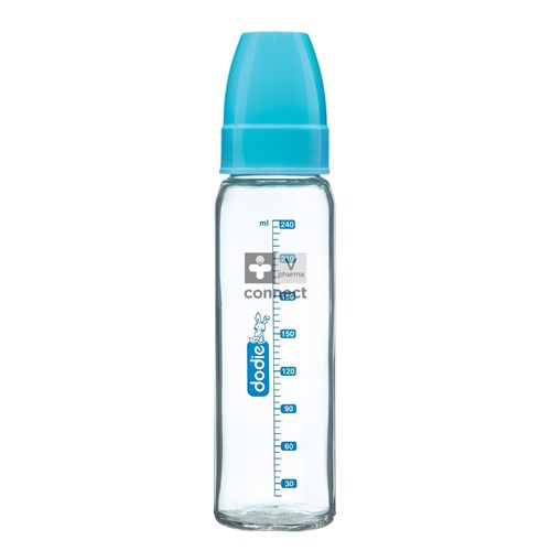 Dodie Biberon Verre Bleu Lagoon 2 ème Age 240 ml