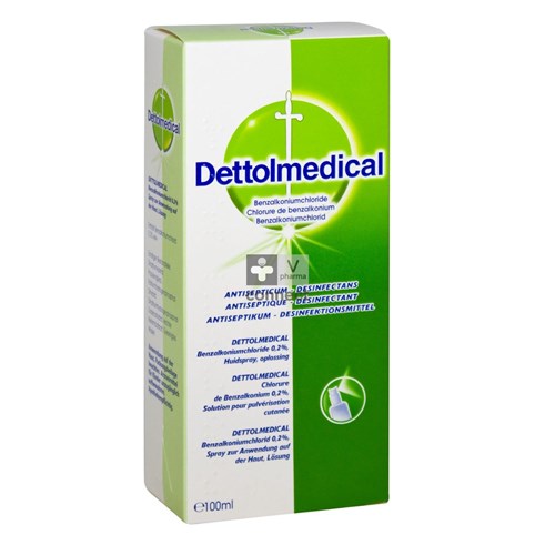 Dettolmedical Chlorure de Benzalkonium 0,2 % Spray 100 ml