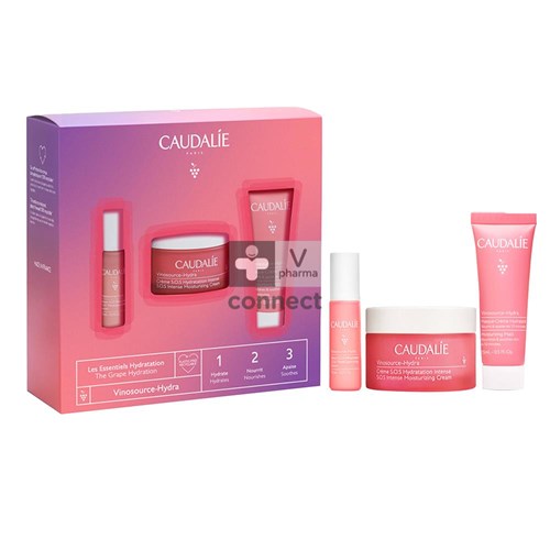 Caudalie Set Vinosource Hydra Cr Sos Kerst 3 Producten