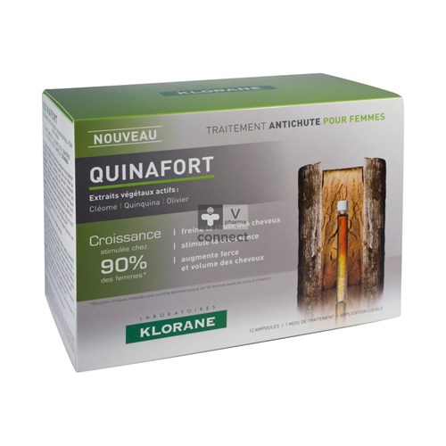 Klorane Quinafort Anti-Chute Femme Ampoules 12 X 5 ml