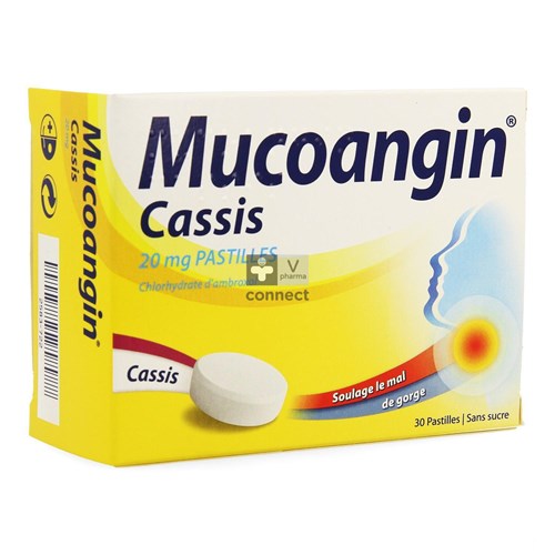 Mucoangin Cassis 30 Pastilles à Sucer