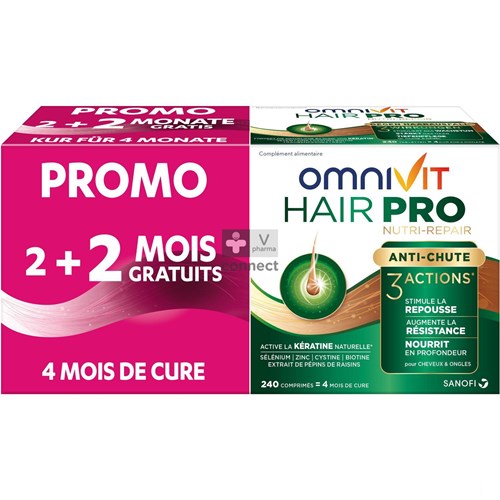 Omnivit Hair Pro Nutri Repair 120 Capsules + 120 Capsules Prix Promo