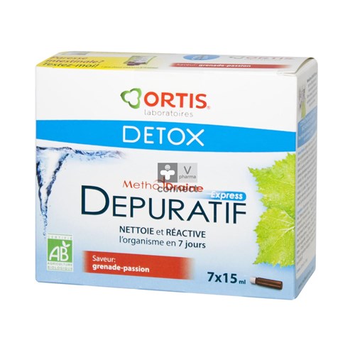 Ortis Methoddraine Depuratif Express 7 x 15 ml + Echantillon Fruits & Fibres