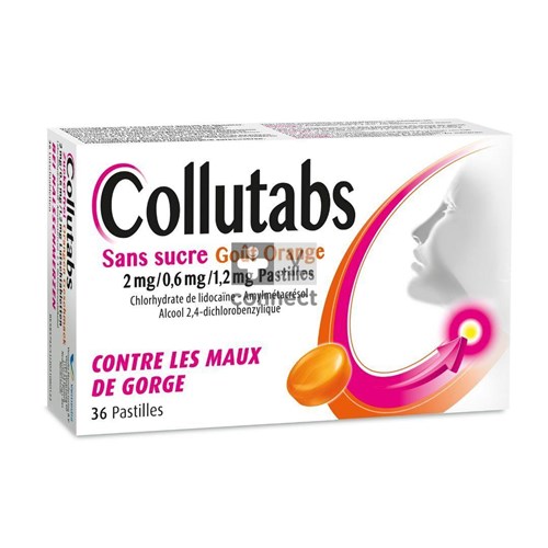 Collutabs Orange Sans Sucre 36 Pastilles