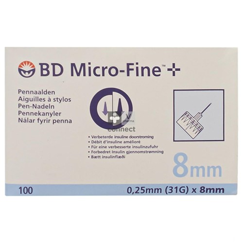 Bd Microfine+ Aiguille Pour Stylo 8 mm 31G Thinwall 100 Pièces (320792)