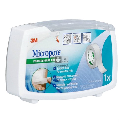 3M Micropore Sparadrap Dérouleur 12,5 mm x 9,14 m