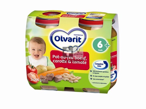 Olvarit Pot Au Feu Boeuf Carotte Tomate 6 Mois 2 x 200 g