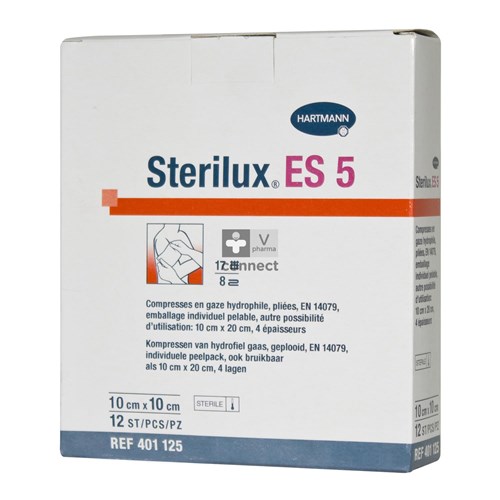 Sterilux Es5 Steriele kompressen 8 lagen 10 cm x 10 cm 12 stuks