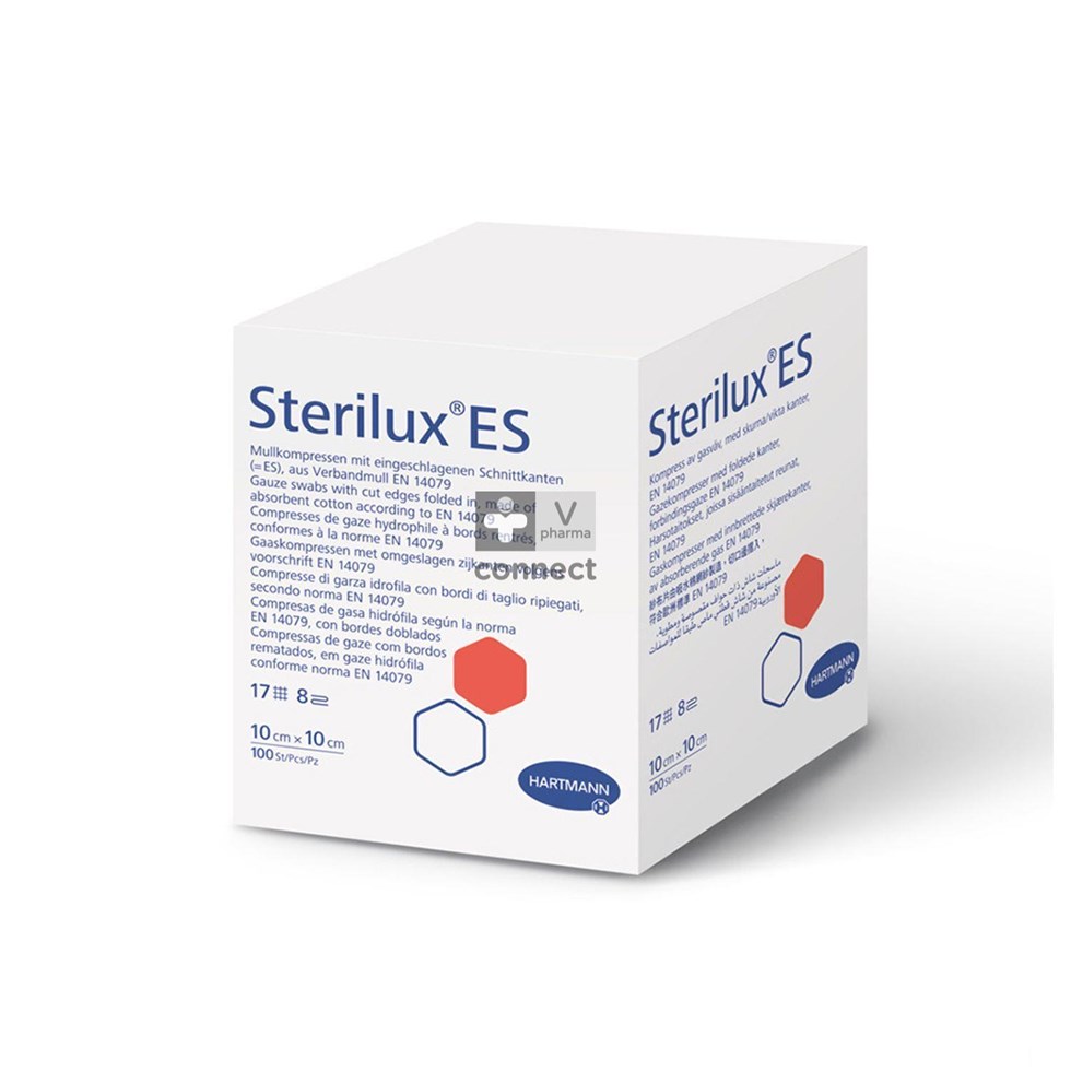 Sterilux Es5 Steriele kompressen 8 lagen 10 cm x 10 cm 12 stuks