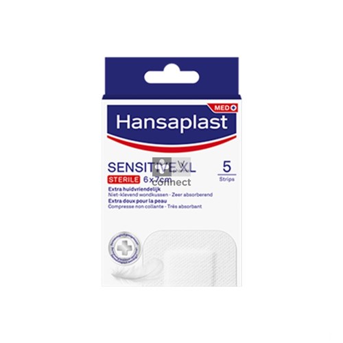 Hansaplast Sensitive Xl 6cmx7cm Strips 5