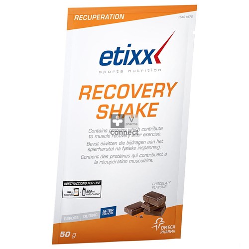 Etixx Recovery Shake Chocolade 1x50g