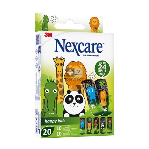 Nexcare Happy Kids Animaux Assortiment 20 Pansements