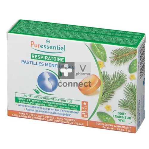 Puressentiel Respiratoire Menthe/Pin 20 Pastilles