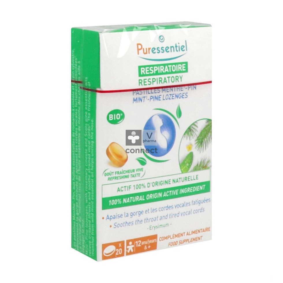 Puressentiel Respiratoire Menthe/Pin 20 Pastilles