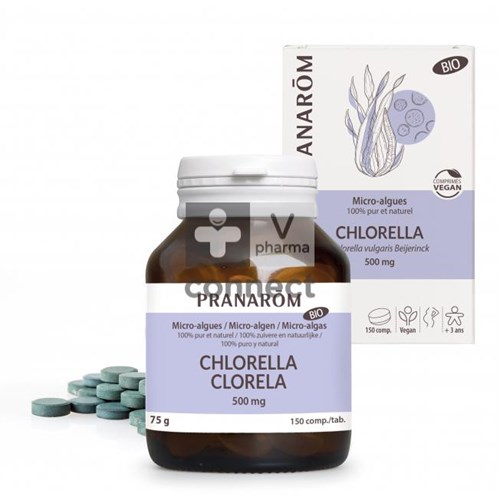 Microalgues Chorella Tabl 150x500mg Pranarom