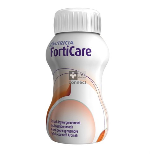 Forticare Pêche Gingembre 125 ml 4 Pièces