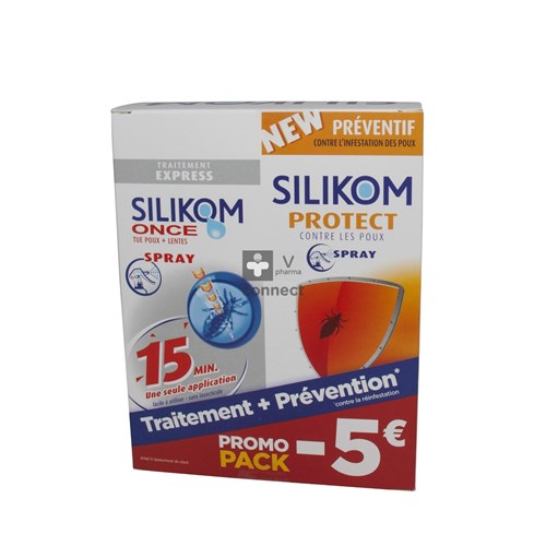 Silikom Protect Spray 200 ml + Silikom Once Spray 100 ml Prix Promo